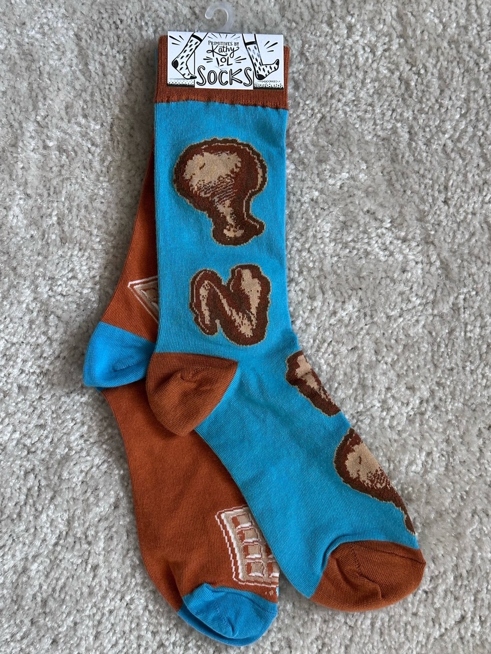 Primitives By Kathy - Chicken and Waffles Socks